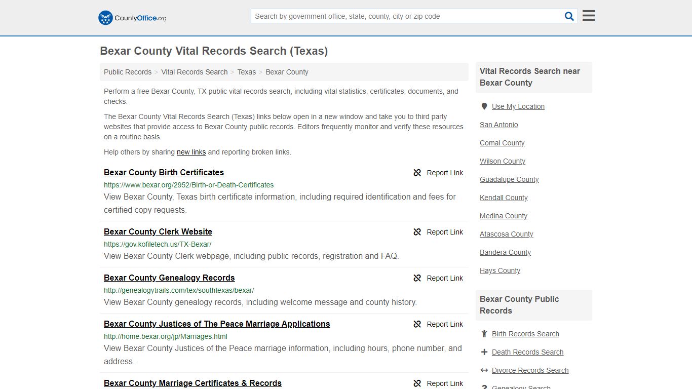 Vital Records Search - Bexar County, TX (Birth, Death ...